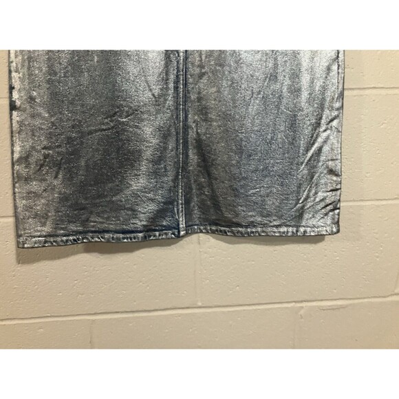 ANA A New Approach Womens Sz 6 Denim Jean Midi Skirt Metallic Effect NWT - Picture 8 of 13